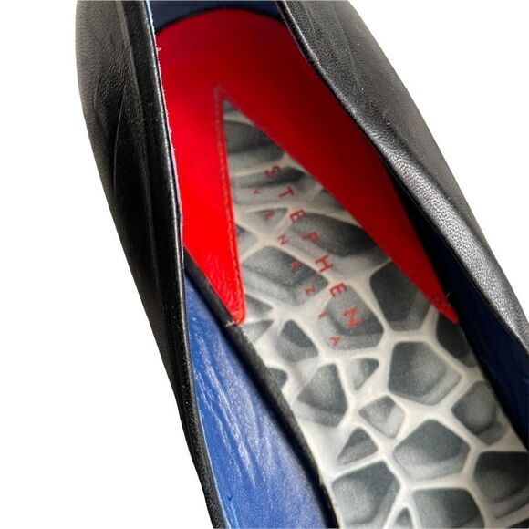 STEPHEN VENEZIA Black Leather Pointy Toe Pumps Heels Shoes Handmade In Italy 38 - Picture 11 of 12